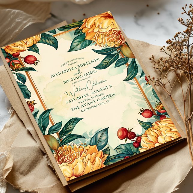 Invitación Boda de Art Nouveau floral vintage (Subido por el creador)
