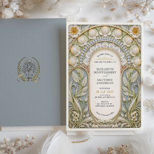 Invitación Boda de Art Nouveau floral vintage