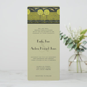 Invitación Boda de Art Nouveau Lemon Tree Orchard Lovebird