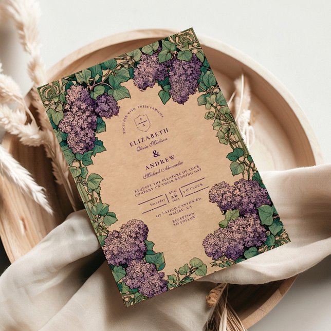 Invitación Boda de Art Nouveau Lilac (Subido por el creador)