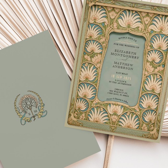Invitación Boda de Art Nouveau Lilies (Subido por el creador)