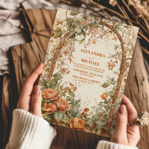 Invitación Boda de Art Nouveau Rústico Vintage