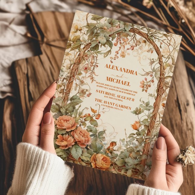Invitación Boda de Art Nouveau Rústico Vintage (Subido por el creador)