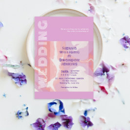 Invitación Boda de arte abstracto de Pink Pastel