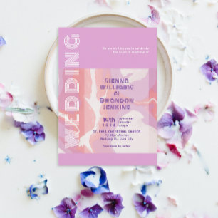 Invitación Boda de arte abstracto de Pink Pastel