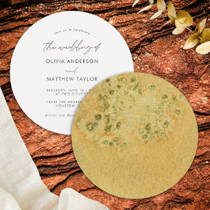Invitación Boda de arte acuarela verde boho chic elegante