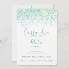 Invitación Boda de arte azul en cascada
