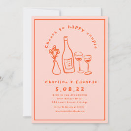 Invitación Boda de arte contemporáneo retro