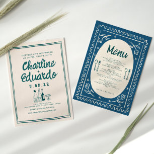 Invitación Boda de arte contemporáneo retro