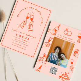 Invitación Boda de arte contemporáneo retro