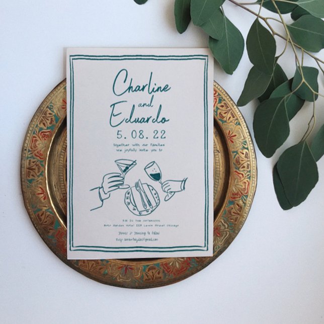 Invitación Boda de arte contemporáneo retro (Subido por el creador)