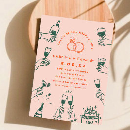 Invitación Boda de arte contemporáneo retro