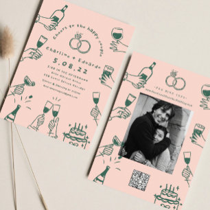 Invitación Boda de arte contemporáneo retro