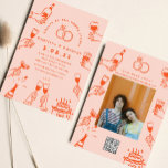 Invitación Boda de arte contemporáneo retro<br><div class="desc">Boda de arte contemporáneo retro</div>