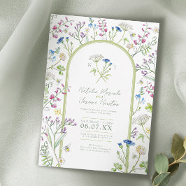 Invitación Boda de arte de acuarela florida y florida