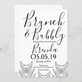 Invitación Boda de arte de la línea de flores minimalistas