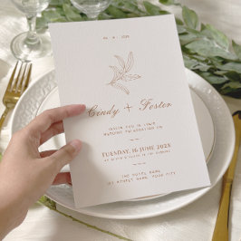 Invitación Boda de arte de la línea Eucalyptus elegante minim