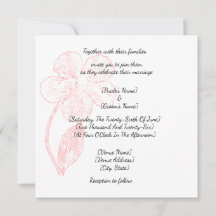 Boda de Arte de Línea Floral Rosa Sonrojado