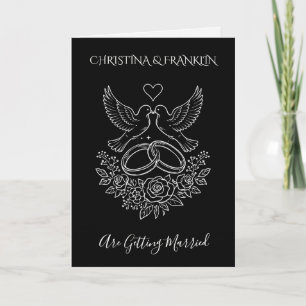 Invitación Boda de arte de línea simple elegante en blanco y