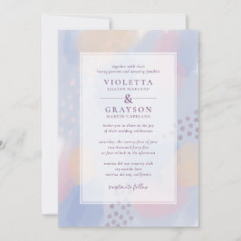 Invitación Boda de arte de resumen azul moderno