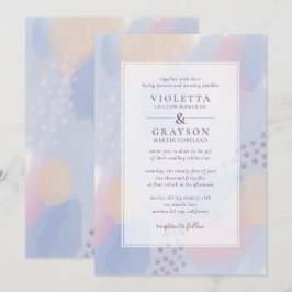 Invitación Boda de arte de resumen azul moderno