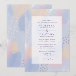Invitación Boda de arte de resumen azul moderno