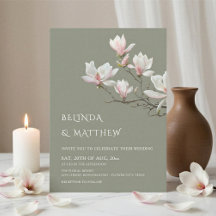 Boda de arte fina magnolia casual verde salvia