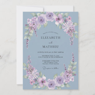 Invitación Boda de Arte Fino Lush Periwinkle