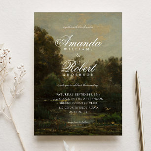 Invitación Boda de Arte Fino Romántico Elegante