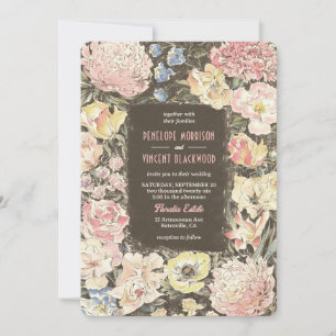 Invitación Boda de arte Floral Crayon