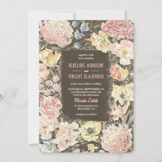 Invitación Boda de arte Floral Crayon