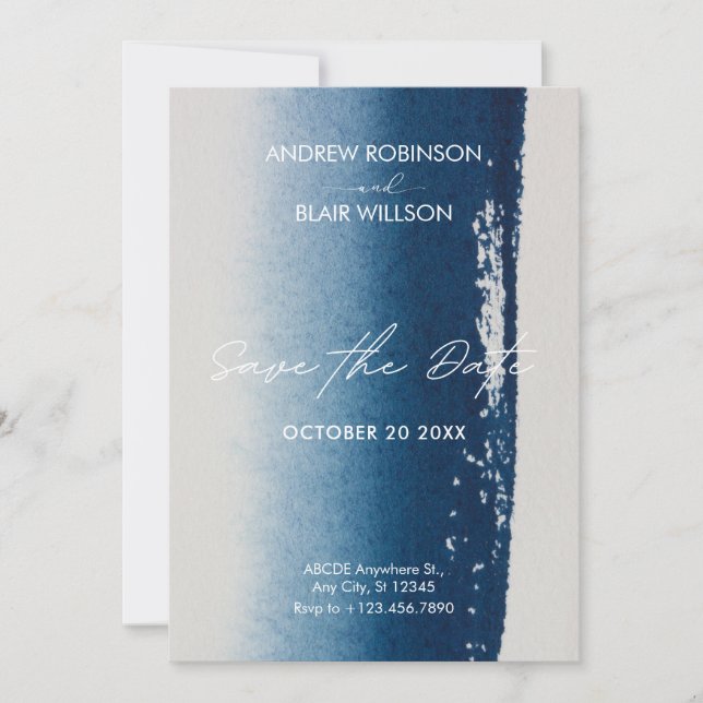 Invitación Boda de arte minimalista moderno (Anverso)