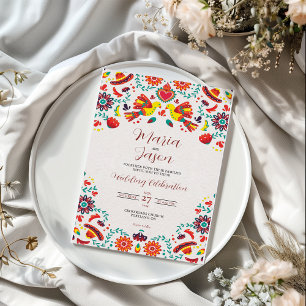 Invitación Boda de arte popular mexicano Fiesta Sombrero