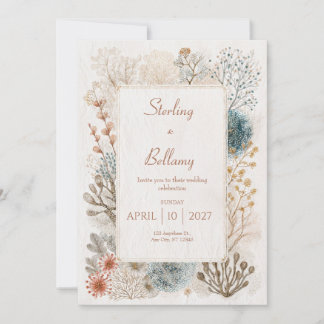 Invitación Boda de Arte Popular Rústico Costero