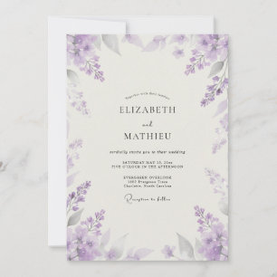 Invitación Boda de Artesanía Violeta Wisteria