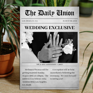 Invitación Boda de artículos de periódicos