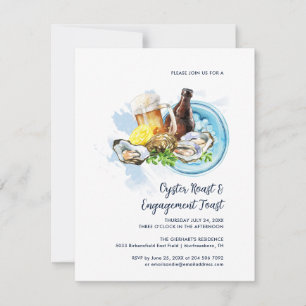 Invitación Boda de Asado de Ostiones Compromiso Fiesta de Mar