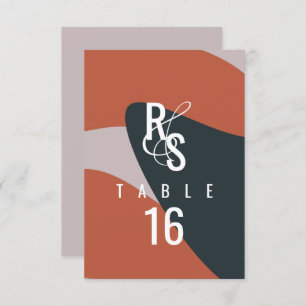 Invitación Boda de asiento Rubor azul Organic Dark Terracotta