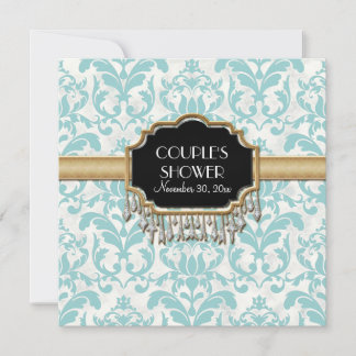 Invitación Boda de aspecto de dorado de Damask con problemas 