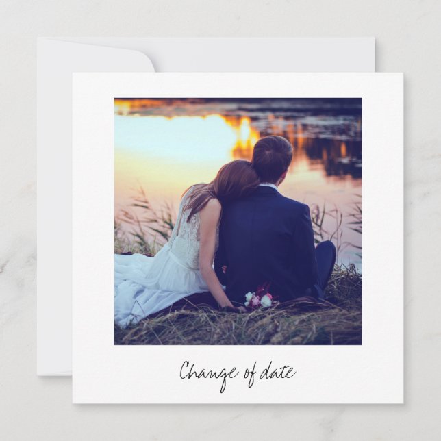 Invitación Boda de aspecto fotográfico instantáneo Cambio de  (Anverso)