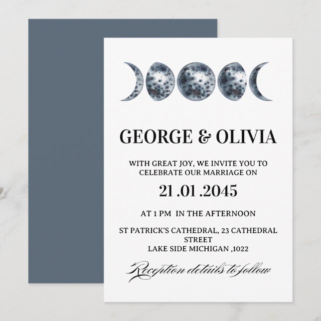 Invitación Boda de Astrología Boho Celestial  Boda (Anverso / Reverso)