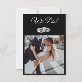 Invitación Boda de asuntos blancos y negros-