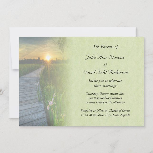 Invitación Boda de atardecer (Anverso)