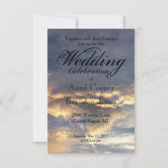 Invitación Boda de atardecer (Anverso)