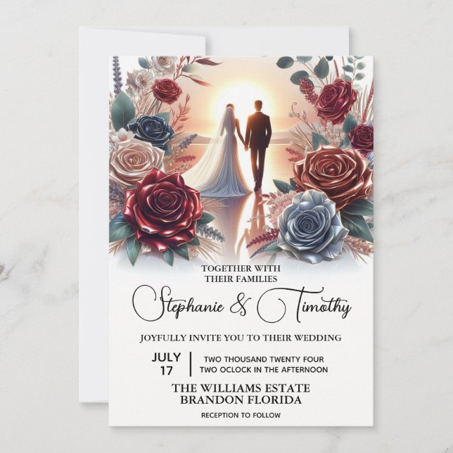 Invitación Boda de atardecer (Anverso)