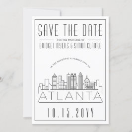 Invitación Boda de Atlanta | Estilizado Skyline Guardar la fe