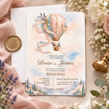 Boda de aventura en globo aerostático romántico