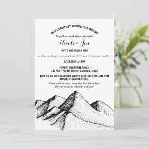 Invitación Boda de aventuras de Rustic Mountain Outdoorsy
