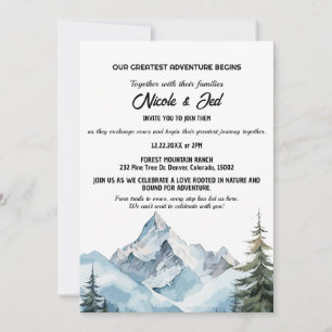 Invitación Boda de aventuras de Rustic Mountain Outdoorsy