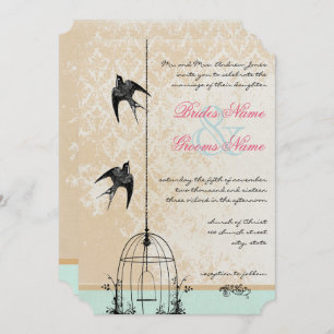 Invitación Boda de Aves Aves Amarradas Rústicas